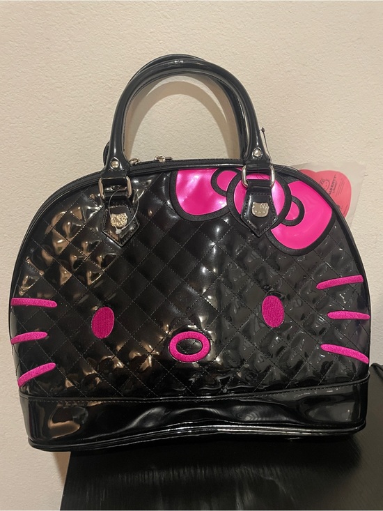 Loungefly Other - Black and Hot Pink Hello Kitty Loungefly Quilted Dome Satchel Handbag